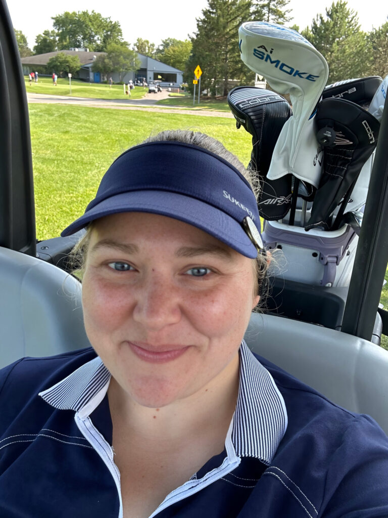 Made it to my tee time by approximately four minutes after a very long day at work. This is what thriving looks like.