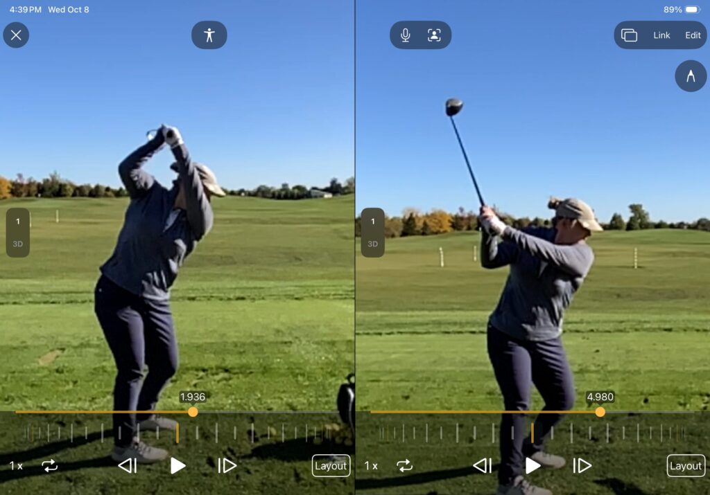 Still working on not raising my arms. But this is proof I can rotate correctly — and at this stage I'll take it.