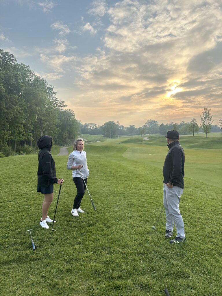 Right after a rainstorm passed, during a playing lesson as part of the women's clinic at The Cardinal.